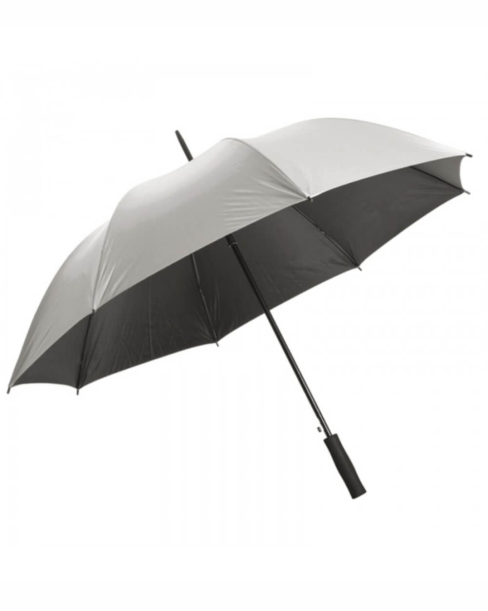 Dinsmores Ombrello Unisex B14a Power Drive 3/4 - 75 Cm, Nero/Argento, Con Punta A Vite Per Terreno